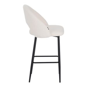029 000302 2 Masebo pakoworld bar stool bouclé in white color with black metallic legs 48x52x97cmIndoor furniture > Bar stools