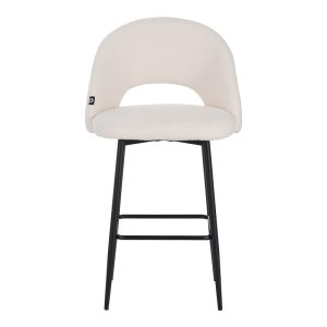 029 000302 3 Masebo pakoworld bar stool bouclé in white color with black metallic legs 48x52x97cmIndoor furniture > Bar stools
