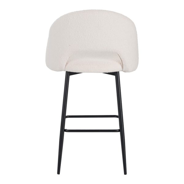 029 000302 4 Masebo pakoworld bar stool bouclé in white color with black metallic legs 48x52x97cmIndoor furniture > Bar stools