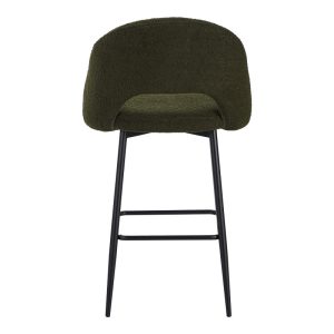 029 000304 4 Masebo pakoworld bar stool bouclé in dark green color with black metallic legs 48x52x97cmIndoor furniture > Bar stools