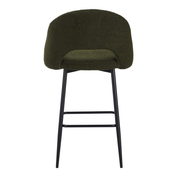 029 000304 4 Masebo pakoworld bar stool bouclé in dark green color with black metallic legs 48x52x97cmIndoor furniture > Bar stools