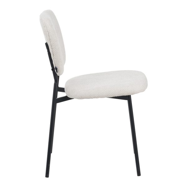 029 000305 2 Cathair pakoworld chair bouclé fabric in beige green color with black metallic legs 48x53x82cmIndoor furniture > Chairs