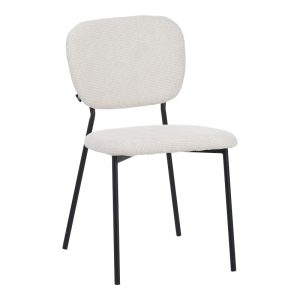 029 000305 Cathair pakoworld chair bouclé fabric in beige green color with black metallic legs 48x53x82cmIndoor furniture > Chairs