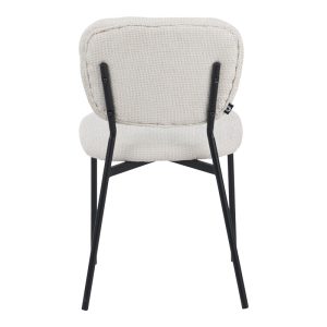 029 000305 4 Cathair pakoworld chair bouclé fabric in beige green color with black metallic legs 48x53x82cmIndoor furniture > Chairs