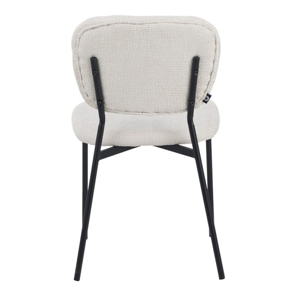 029 000305 4 Cathair pakoworld chair bouclé fabric in beige green color with black metallic legs 48x53x82cmIndoor furniture > Chairs