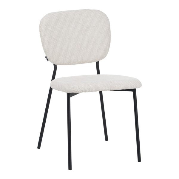 029 000305 Cathair pakoworld chair bouclé fabric in beige green color with black metallic legs 48x53x82cmIndoor furniture > Chairs
