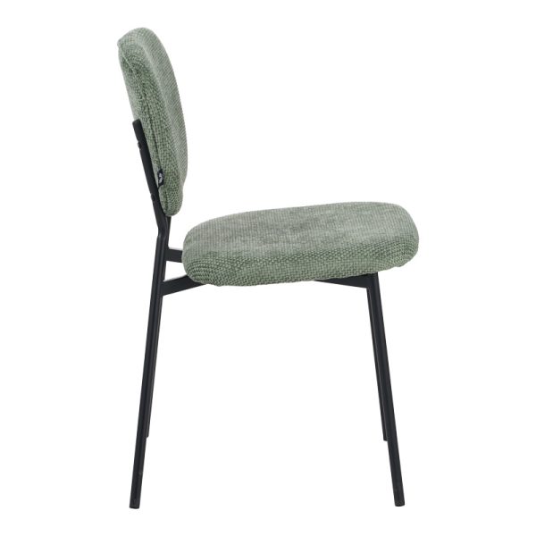 029 000306 2 Cathair pakoworld chair bouclé fabric in green olive color with black metallic legs 48x53x82cmIndoor furniture > Chairs