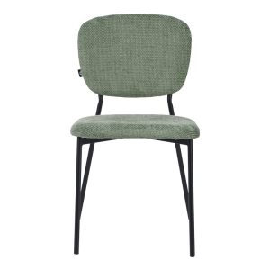 029 000306 3 Cathair pakoworld chair bouclé fabric in green olive color with black metallic legs 48x53x82cmIndoor furniture > Chairs