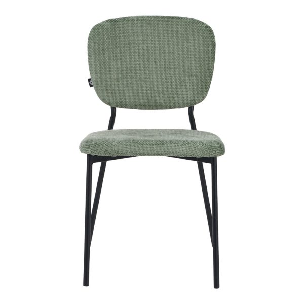 029 000306 3 Cathair pakoworld chair bouclé fabric in green olive color with black metallic legs 48x53x82cmIndoor furniture > Chairs