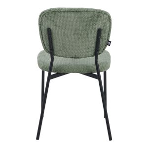 029 000306 4 Cathair pakoworld chair bouclé fabric in green olive color with black metallic legs 48x53x82cmIndoor furniture > Chairs