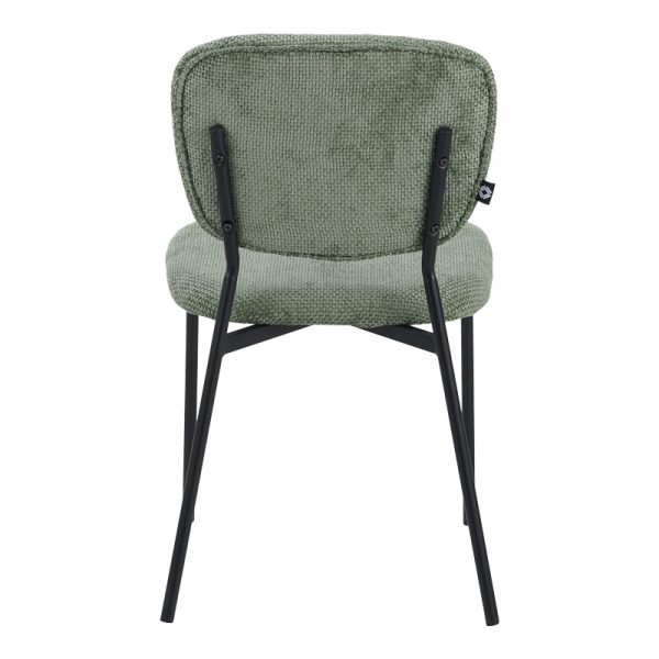 029 000306 4 Cathair pakoworld chair bouclé fabric in green olive color with black metallic legs 48x53x82cmIndoor furniture > Chairs