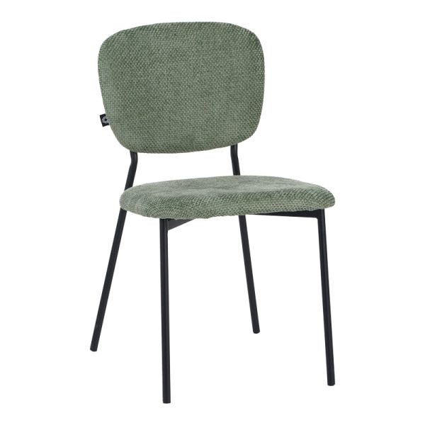 029 000306 Cathair pakoworld chair bouclé fabric in green olive color with black metallic legs 48x53x82cmIndoor furniture > Chairs