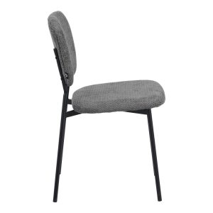 029 000307 2 Cathair pakoworld chair bouclé fabric in dark grey green color with black metallic legs 48x53x82cmIndoor furniture > Chairs