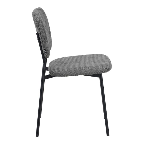029 000307 2 Cathair pakoworld chair bouclé fabric in dark grey green color with black metallic legs 48x53x82cmIndoor furniture > Chairs