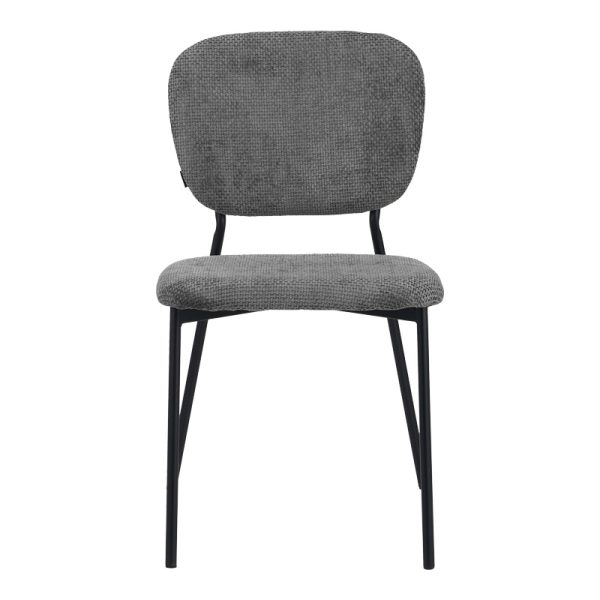 029 000307 3 Cathair pakoworld chair bouclé fabric in dark grey green color with black metallic legs 48x53x82cmIndoor furniture > Chairs