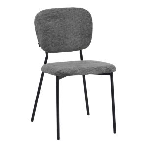029 000307 Cathair pakoworld chair bouclé fabric in dark grey green color with black metallic legs 48x53x82cmIndoor furniture > Chairs