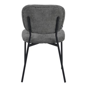 029 000307 4 Cathair pakoworld chair bouclé fabric in dark grey green color with black metallic legs 48x53x82cmIndoor furniture > Chairs