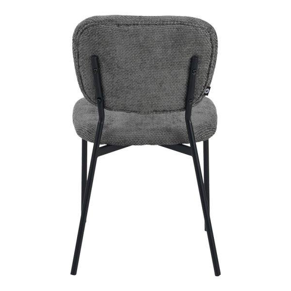 029 000307 4 Cathair pakoworld chair bouclé fabric in dark grey green color with black metallic legs 48x53x82cmIndoor furniture > Chairs