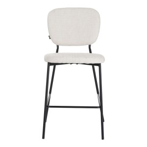 029 000309 3 Cathair pakoworld bar stool bouclé fabric in beige color with black metallic legs 48x54x100cmIndoor furniture > Bar stools