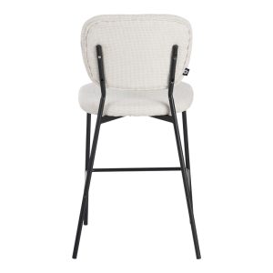 029 000309 4 Cathair pakoworld bar stool bouclé fabric in beige color with black metallic legs 48x54x100cmIndoor furniture > Bar stools
