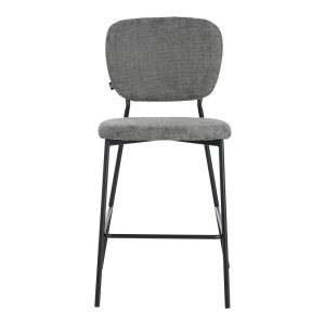 029 000310 3 Cathair pakoworld bar stool bouclé fabric in dark grey color with black metallic legs 48x54x100cmIndoor furniture > Bar stools