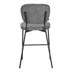 029 000310 4 Cathair pakoworld bar stool bouclé fabric in dark grey color with black metallic legs 48x54x100cmIndoor furniture > Bar stools