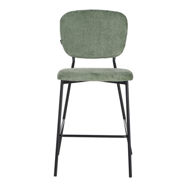 029 000311 3 Cathair pakoworld bar stool bouclé fabric in green color with black metallic legs 48x54x100cmIndoor furniture > Bar stools