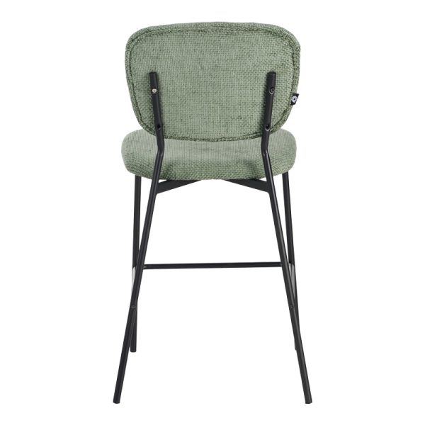 029 000311 4 Cathair pakoworld bar stool bouclé fabric in green color with black metallic legs 48x54x100cmIndoor furniture > Bar stools