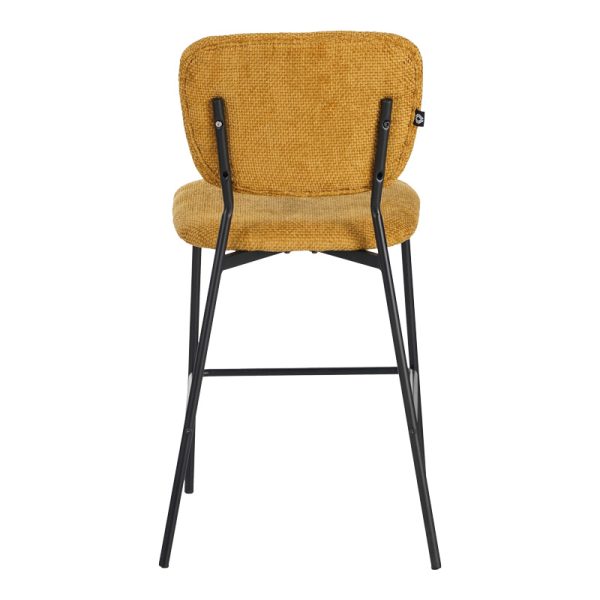 029 000312 4 Cathair pakoworld bar stool bouclé fabric in tampa color with black metallic legs 48x54x100cmIndoor furniture > Bar stools