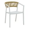 029 000330 Dining table Obbi-Ensure pakoworld 5pcs metal-glass in white color 120x70x70cmOutdoor furniture > Garden food table