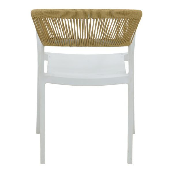 029 000330 4 Armchair Sillia pakoworld stackable pp white shade with beige rattan 55x52x74.5cmOutdoor furniture > Garden armchairs