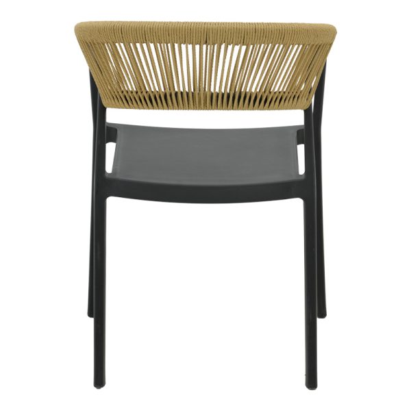 029 000331 4 Armchair Sillia pakoworld stackable pp black shade with beige rattan 55x52x74.5cmOutdoor furniture > Garden armchairs