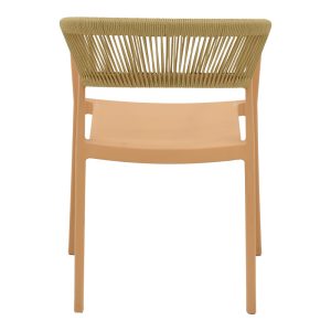 029 000332 4 Armchair Sillia pakoworld stackable pp cappuccino shade with beige rattan 55x52x74.5cmOutdoor furniture > Garden armchairs