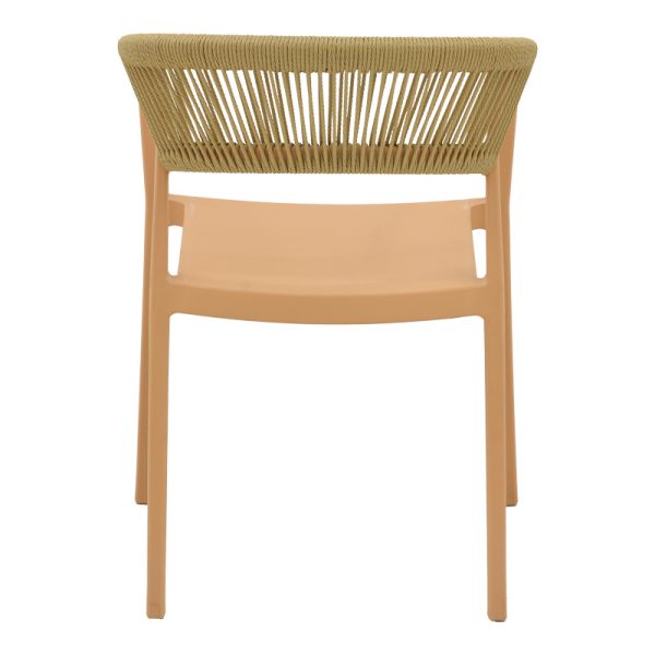 029 000332 4 Armchair Sillia pakoworld stackable pp cappuccino shade with beige rattan 55x52x74.5cmOutdoor furniture > Garden armchairs