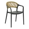 029 000334 Dining set 5pcs Ensure-Sussie pakoworld metal-glass dark grey 140x80x70cmOutdoor furniture > Garden food table