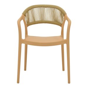 029 000335 3 Ankara armchair pakoworld stackable pp cappuccino shade with beige rattan 57x48x80cmOutdoor furniture > Garden armchairs