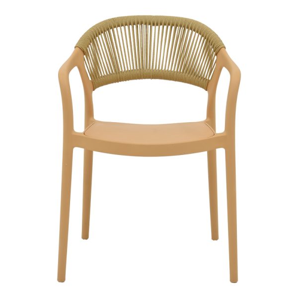 029 000335 3 Ankara armchair pakoworld stackable pp cappuccino shade with beige rattan 57x48x80cmOutdoor furniture > Garden armchairs