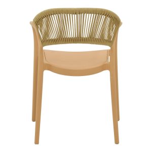 029 000335 4 Ankara armchair pakoworld stackable pp cappuccino shade with beige rattan 57x48x80cmOutdoor furniture > Garden armchairs