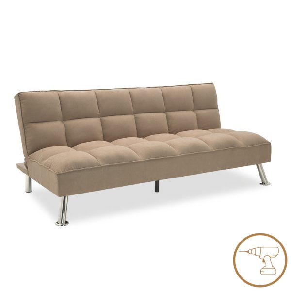 035 000021 3 seater sofa-bed Rebel pakoworld with fabric in beige-brown color 189x92x82cmIndoor furniture > Sofas