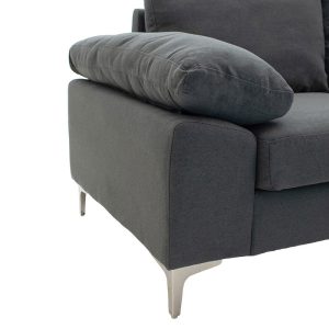 035 000032 3 Corner sofa Cohen pakoworld with left corner fabric dark grey 240x159x83cmIndoor furniture > Cornered sofas