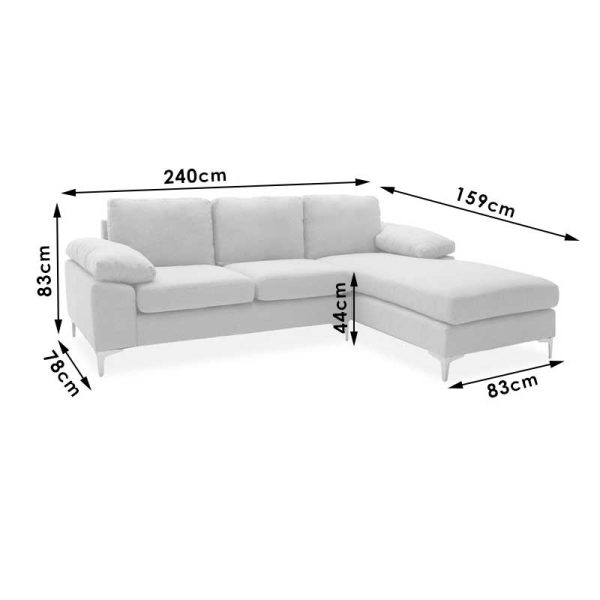 035 000032 4 Corner sofa Cohen pakoworld with left corner fabric dark grey 240x159x83cmIndoor furniture > Cornered sofas