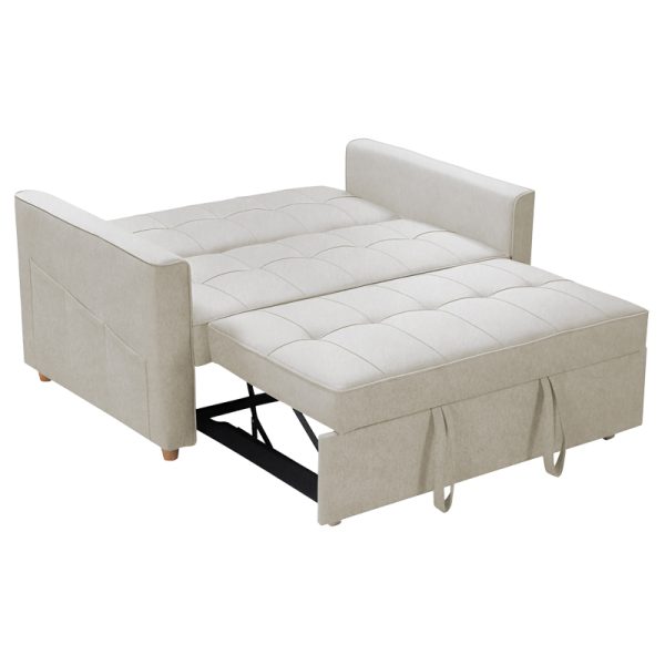035 000099 3 2 seater sofa-bed Commit pakoworld fabric in beige-grey color 142x93x90 cmIndoor furniture > Sofas-bed