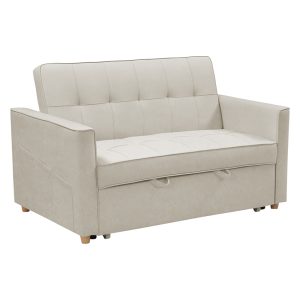 035 000099 2 seater sofa-bed Commit pakoworld fabric in beige-grey color 142x93x90 cmIndoor furniture > Sofas-bed