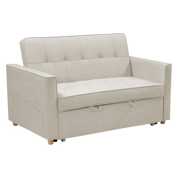 035 000099 2 seater sofa-bed Commit pakoworld fabric in beige-grey color 142x93x90 cmIndoor furniture > Sofas-bed