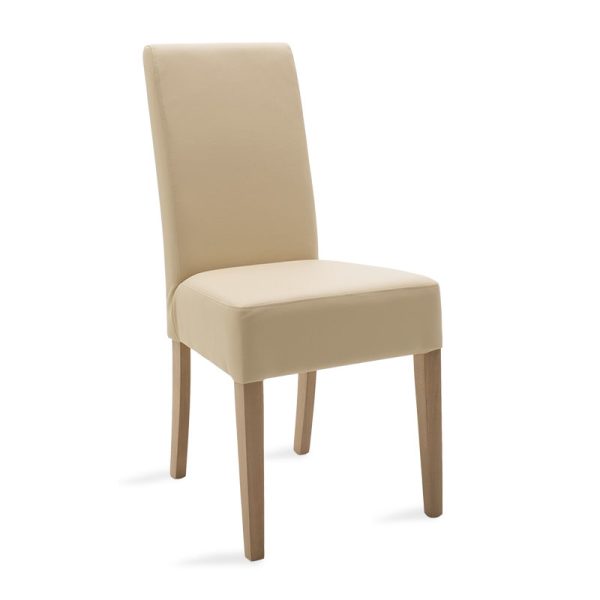 047 000030 Chair Ditta pakoworld with ecru pu - wooden legs sonomaIndoor furniture > Chairs