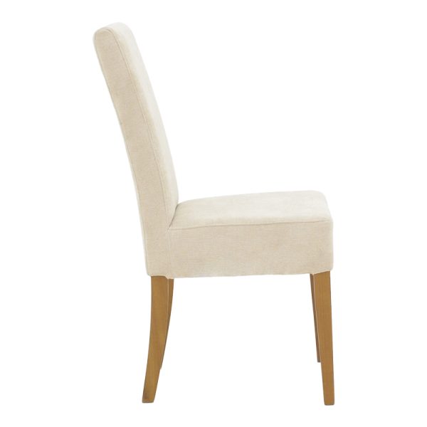047 000059 2 Chair Ditta pakoworld with grey-beige fabric - wooden walnut legsIndoor furniture > Chairs