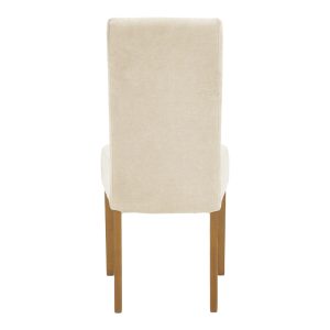 047 000059 4 Chair Ditta pakoworld with grey-beige fabric - wooden walnut legsIndoor furniture > Chairs