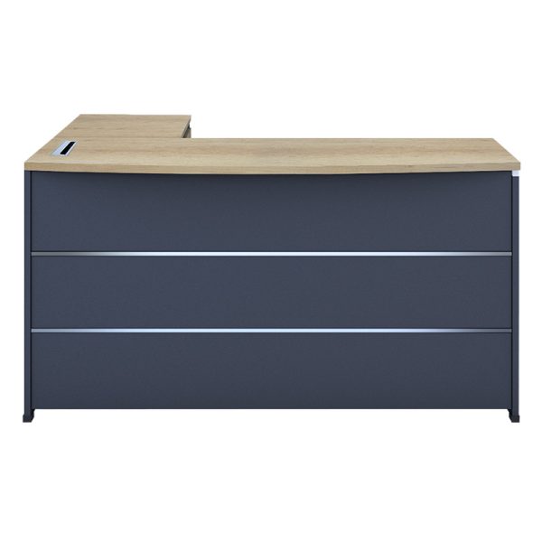 069 000010 2 Commercial desk reversible Lotus pakoworld oak-dark grey 180x160x75cmOffice furniture > Professional desk