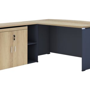 069 000010 3 Commercial desk reversible Lotus pakoworld oak-dark grey 180x160x75cmOffice furniture > Professional desk