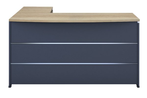 069 000010 4 Commercial desk reversible Lotus pakoworld oak-dark grey 180x160x75cmOffice furniture > Professional desk